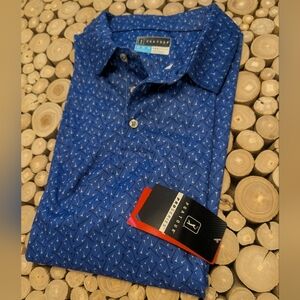PGA TOUR Men's Blue Patterned Shirt
